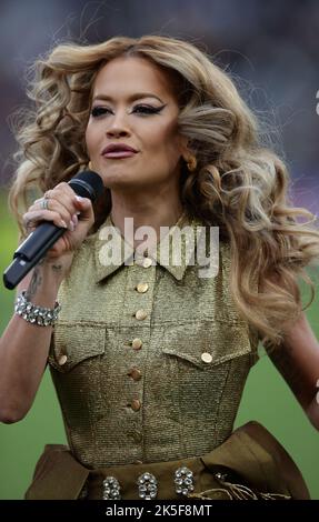 Rita Ora performs before the Women's Rugby World Cup 2021 matches at