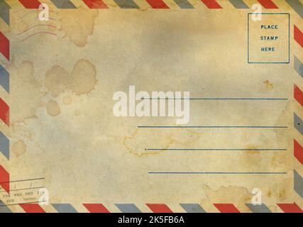 Back of airmail blank postcard Stock Photo - Alamy