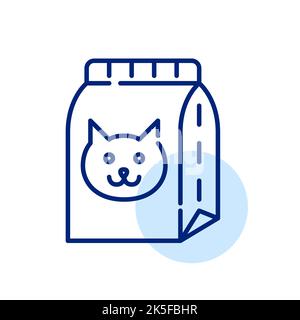 Pack of cat food. Pixel perfect, editable stroke line icon Stock Vector