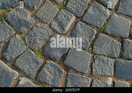 Abstract background of old cobblestone pavement Stock Photo