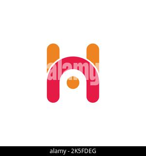 letter hn fun dot colorful logo vector Stock Vector