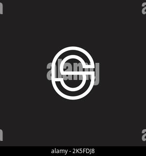 letter gs stripes circle geometric logo vector Stock Vector