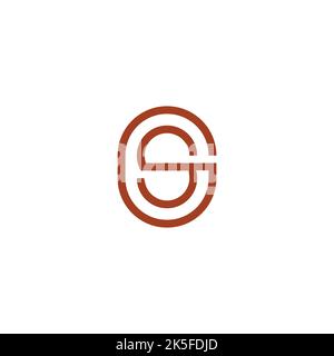 letter sg coffee bean line logo vector Stock Vector