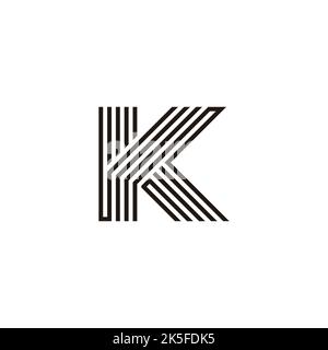 letter yk stripes linked line logo vector Stock Vector