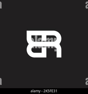 letter br abstract negative space logo vector Stock Vector