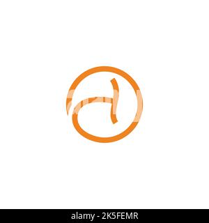 letter at circle line geometric logo vector Stock Vector