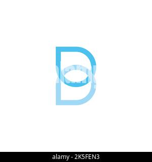 letter b linked blue water drop logo vector Stock Vector