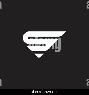letter s wing shape simple logo vector Stock Vector