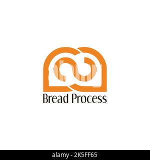 letter m bread process symbol logo vector Stock Vector