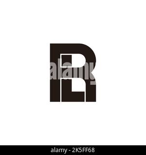 letter rl simple geometric logo vector Stock Vector