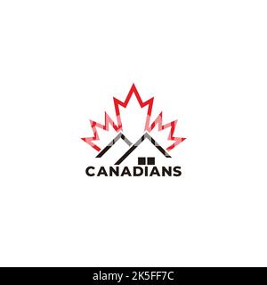canadian leaf property symbol logo vector Stock Vector