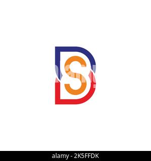 letter bs geometric line colorful simple logo vector Stock Vector