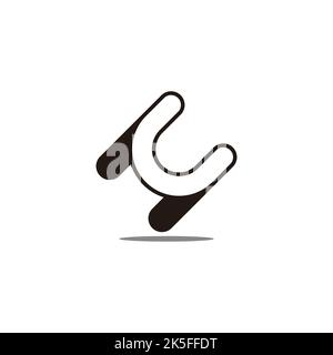 letter mc curves geometric shadow logo vector Stock Vector