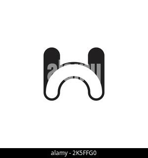 letter w loop outline simple logo vector Stock Vector
