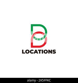 letter b pin location colorful logo vector Stock Vector