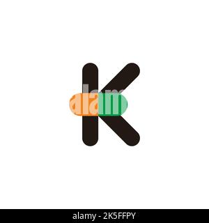 letter k colorful pill capsule medicine logo vector Stock Vector