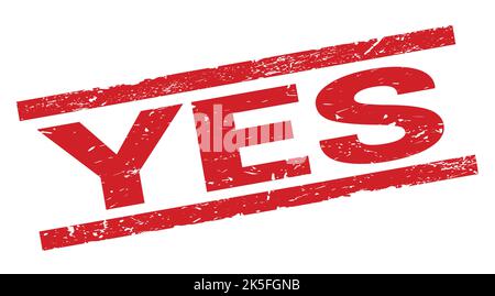YES text written on red rectangle stamp sign. Stock Photo