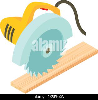 Electric Circular Saw Sawing Tree Wood Cutter. Professional Instrument,  Working Tool Stock Vector - Illustration of industrial, blade: 95134354
