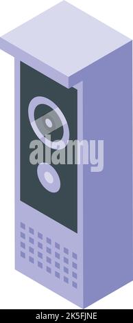 Door intercom icon isometric vector. Video camera. System bell Stock Vector