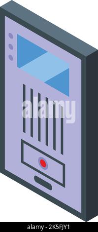Entrance intercom icon isometric vector. Video door. Camera system Stock Vector