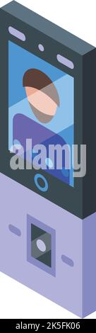 Security intercom icon isometric vector. Video door. Phone system Stock Vector