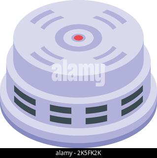 Monoxide smoke detector icon isometric vector. Fire alarm. Home sensor Stock Vector