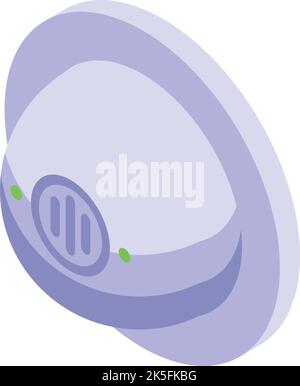 Smoke detector flame icon isometric vector. Fire alarm. Home safety Stock Vector
