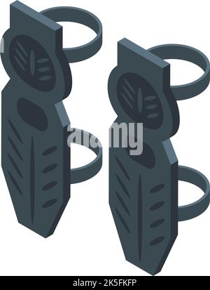 Biker leg safety icon isometric vector. Bike equipment. Moto rider Stock Vector