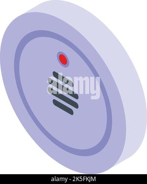 Smoke detector control icon isometric vector. Fire alarm. Safety carbon Stock Vector
