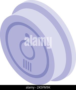 Ceiling smoke detector icon isometric vector. Fire alarm. Home safety Stock Vector
