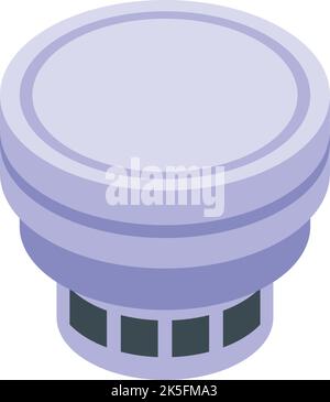 Danger smoke detector icon isometric vector. Fire alarm. Home safety Stock Vector