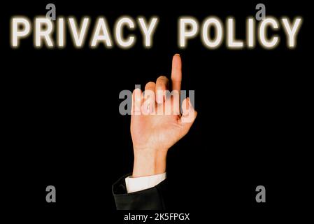 Handwriting text Privacy Policy. Internet Concept Documentation regarding the management of the client s is data Stock Photo