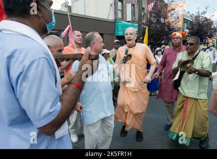 New York Hare Krishna Festival Parade And Followers Pushing Colorful ...