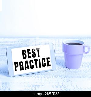 Text caption presenting Best Practice. Concept meaning Selective Focus Proven Ideas for Success and Effective Stock Photo