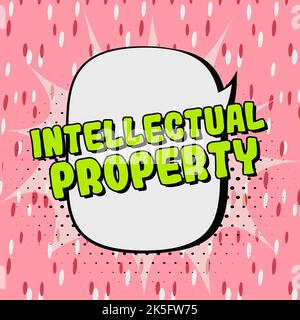 Conceptual caption Intellectual Property. Concept meaning work or invention that is the result of creativity Stock Photo