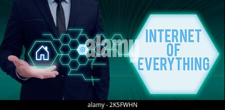 Writing displaying text Internet Of Everything. Business concept smart modern city and wireless communication network Stock Photo