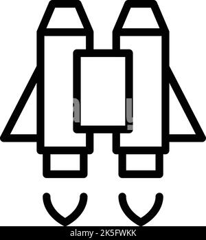 Digital jetpack icon outline vector. Rocket speed. Future skill Stock Vector