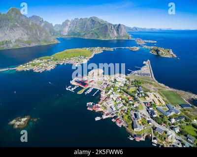 Aerial view of Reine, Lofoten, Norway Stock Photo