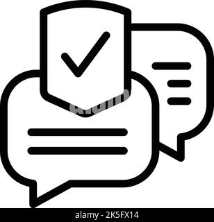 Vpn chat icon outline vector. Private internet. Secure software Stock Vector