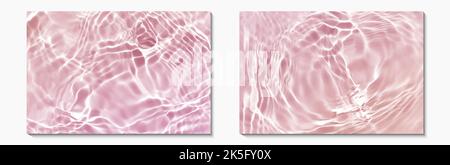 abstract pink water wave set, pure natural swirl pattern texture, background photography Stock Photo