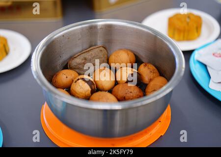 Chinese tea eggs in mid-autumn festival, South Australia Stock Photo