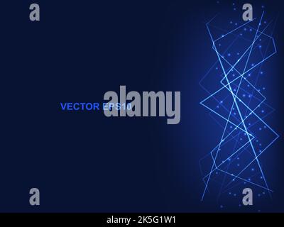 Technology polygonal vertical concept blue background. Stock Vector