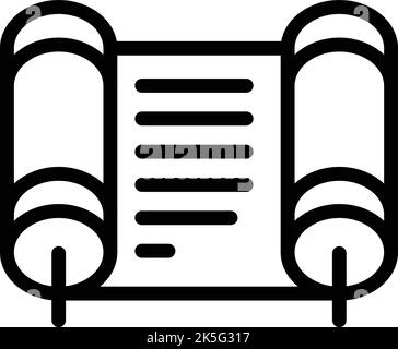 Papyrus roll icon outline vector. Temple greek. Rome palace Stock Vector