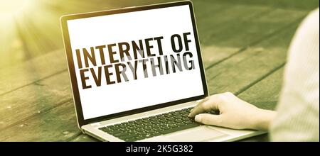 Conceptual display Internet Of Everything. Word Written on smart modern city and wireless communication network Stock Photo