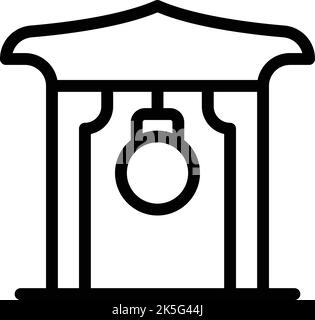 Pagoda bell icon outline vector. Ancient tokyo. Maple tourism Stock Vector