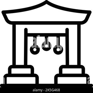 Cityscape arch icon outline vector. City kyoto. Ancient map Stock Vector