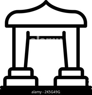 Stone arch icon outline vector. City building. Japan kyoto Stock Vector