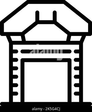 Japan arch icon outline vector. City kyoto. Tokyo map Stock Vector