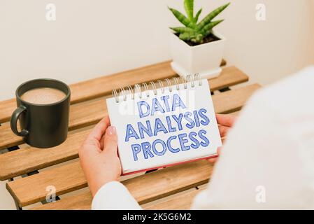 Sign displaying Data Analysis Process. Business showcase build a dashboard and analyze with graphs and visualization Stock Photo