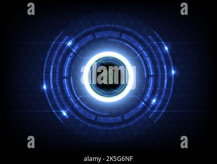 Abstract fingerprint technology background. Cyber security concept. Stock Vector